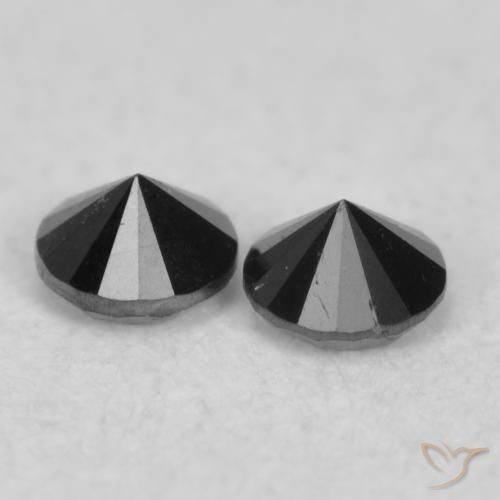 Diamond Gemstones in 2 mm (calibrated) Size for Sale, Diamond Stones in Black Color
