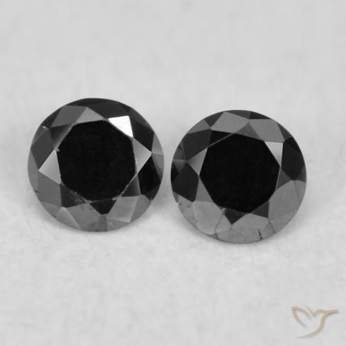 0.08ctw Natural Black Diamond, Round, Opaque