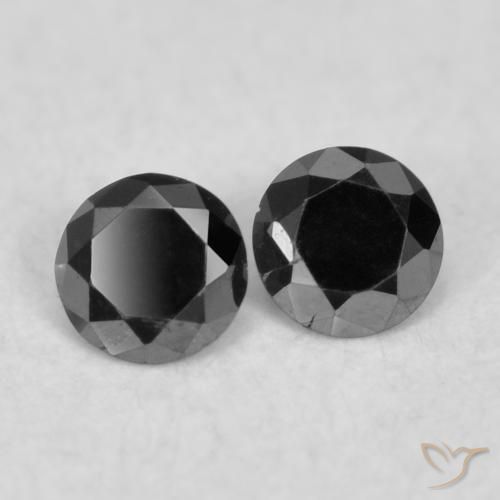 0.08 ctw Black Diamond Stones, Natural Diamond in Diamond-Cut Shape for Sale