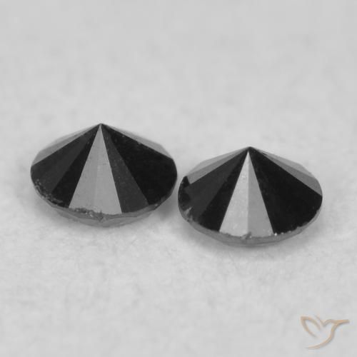 Diamond Gemstones in 2 mm (calibrated) Size for Sale, Diamond Stones in Black Color