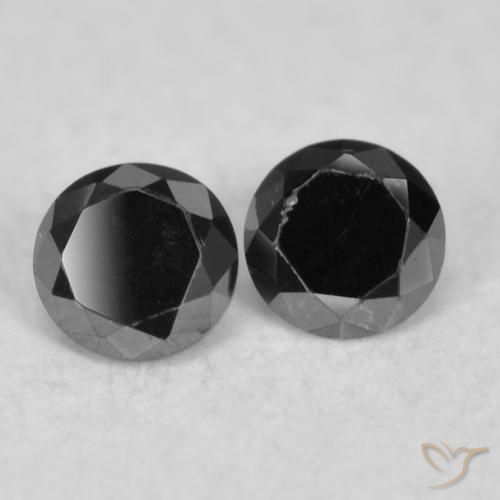 0.09 ctw Black Diamond Stones, Natural Diamond in Diamond-Cut Shape for Sale