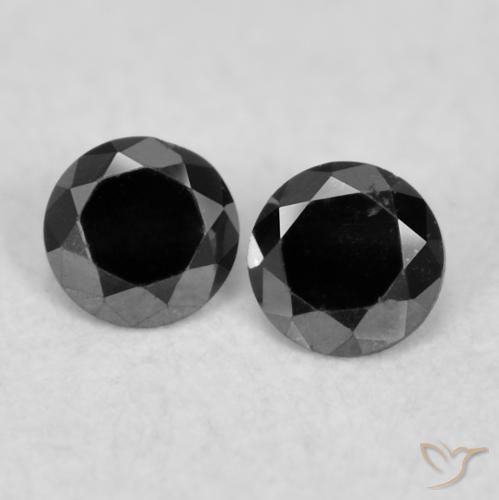 0.07 ctw Black Diamond Stones, Natural Diamond in Diamond-Cut Shape for Sale