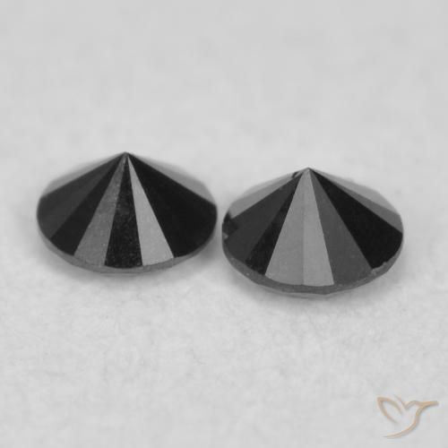 Diamond Gemstones in 2 mm (calibrated) Size for Sale, Diamond Stones in Black Color