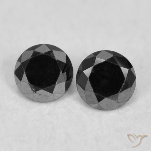 0.08ctw Natural Black Diamond, Round, Opaque