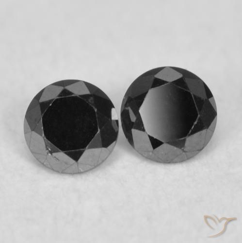 0.08 ctw Black Diamond Stones, Natural Diamond in Diamond-Cut Shape for Sale