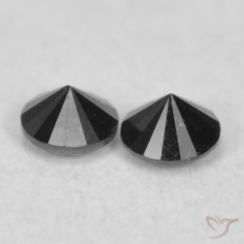Diamond Gemstones in 2.1 mm (calibrated) Size for Sale, Diamond Stones in Black Color