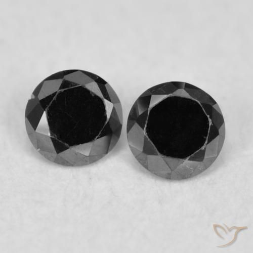 0.07ctw Natural Black Diamond, Round, Opaque