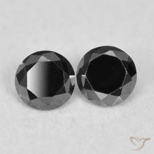 0.07 ctw Black Diamond Stones, Natural Diamond in Diamond-Cut Shape for Sale