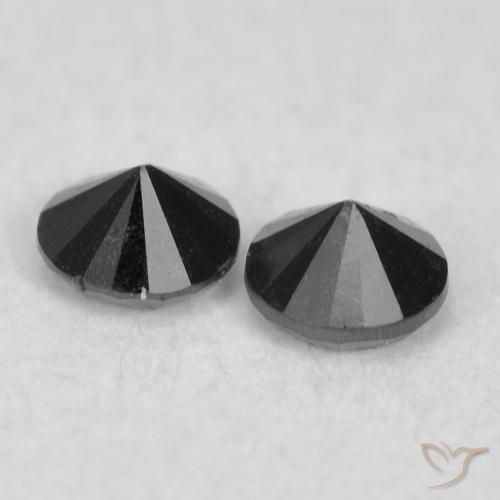 Diamond Gemstones in 2 mm (calibrated) Size for Sale, Diamond Stones in Black Color
