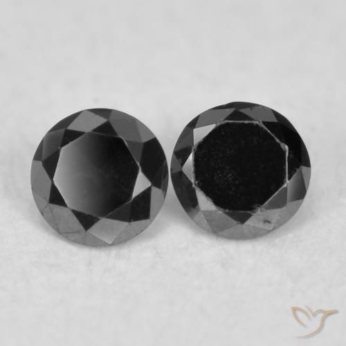 0.08 ctw Black Diamond Stones, Natural Diamond in Diamond-Cut Shape for Sale
