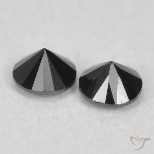 Diamond Gemstones in 2.1 mm (calibrated) Size for Sale, Diamond Stones in Black Color