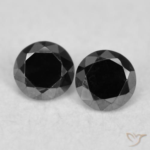 0.09ctw Natural Black Diamond, Round, Opaque