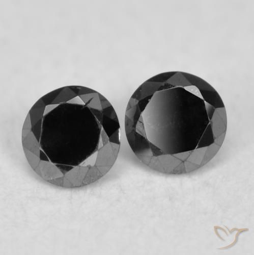 0.09 ctw Black Diamond Stones, Natural Diamond in Diamond-Cut Shape for Sale