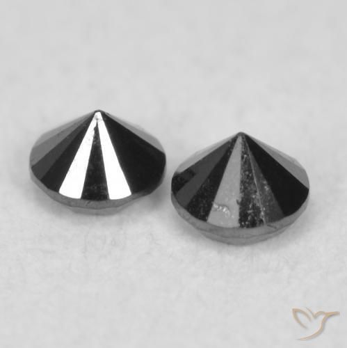 Diamond Gemstones in 2 mm (calibrated) Size for Sale, Diamond Stones in Black Color