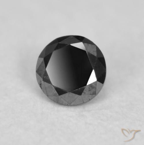0.02 ct Black Diamond Stone, Natural Diamond in Diamond-Cut Shape for Sale