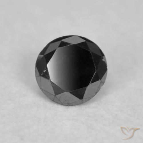 0.02 ct Black Diamond Stone, Natural Diamond in Diamond-Cut Shape for Sale