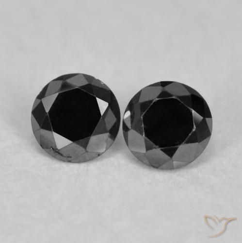 0.08ctw Natural Black Diamond, Round, Opaque