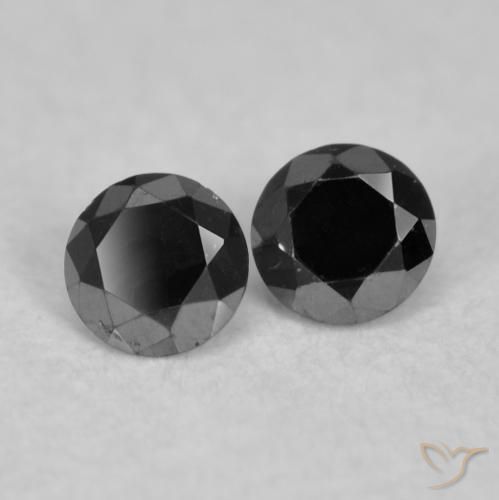 0.08 ctw Black Diamond Stones, Natural Diamond in Diamond-Cut Shape for Sale