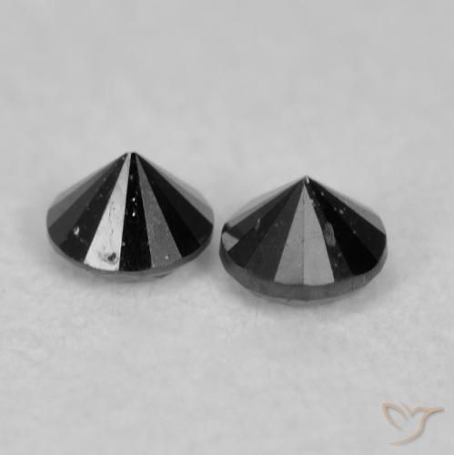 Diamond Gemstones in 2 mm (calibrated) Size for Sale, Diamond Stones in Black Color