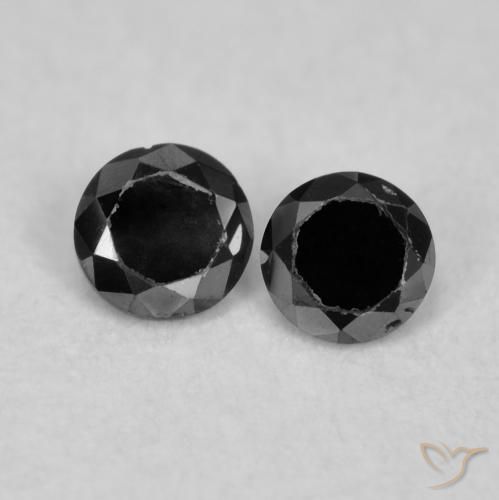 0.08ctw Natural Black Diamond, Round, Opaque
