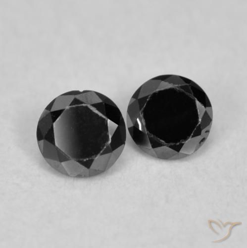 0.08 ctw Black Diamond Stones, Natural Diamond in Diamond-Cut Shape for Sale
