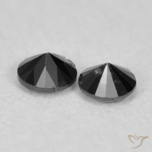 Diamond Gemstones in 2.1 mm (calibrated) Size for Sale, Diamond Stones in Black Color