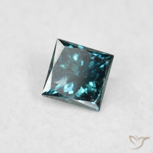0.05 ct Blue Diamond Stone, Natural Diamond in Princess-Cut Shape for Sale