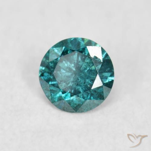 0.06 ct Green Diamond Stone, Natural Diamond in Diamond-Cut Shape for Sale