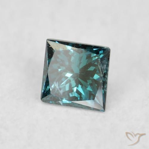 0.07 ct Green Diamond Stone, Natural Diamond in Princess-Cut Shape for Sale