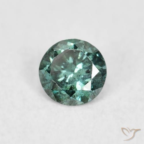 0.06 ct Green Diamond Stone, Natural Diamond in Diamond-Cut Shape for Sale