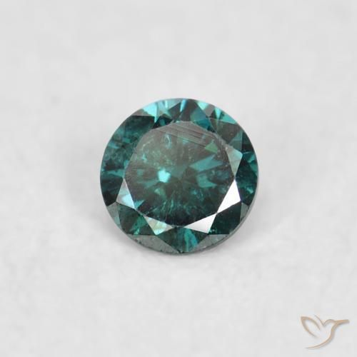 0.04 ct Green Diamond Stone, Natural Diamond in Diamond-Cut Shape for Sale
