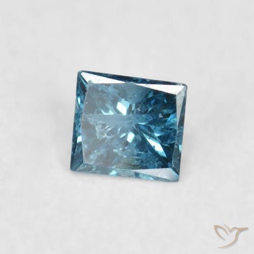 0.06 ct Blue Diamond Stone, Natural Diamond in Princess-Cut Shape for Sale