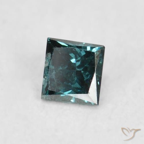 0.05 ct Green Diamond Stone, Natural Diamond in Princess-Cut Shape for Sale