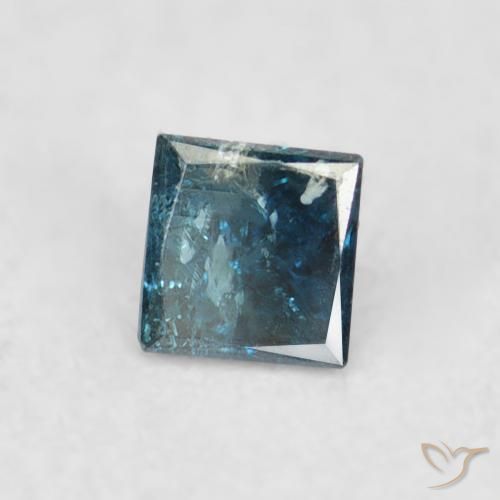 0.07 ct Blue Diamond Stone, Natural Diamond in Princess-Cut Shape for Sale