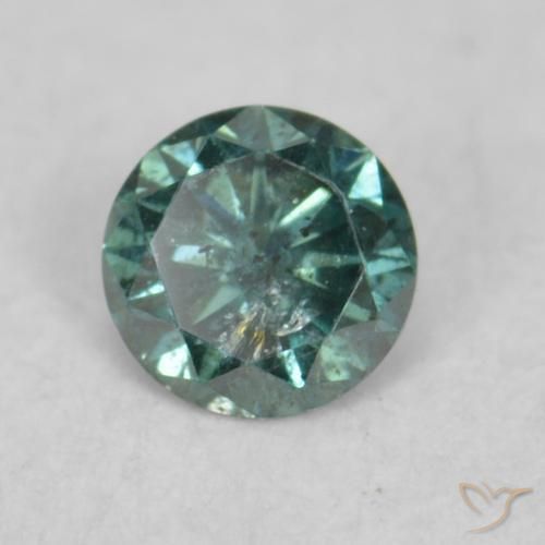 0.06 ct Green Diamond Stone, Natural Diamond in Diamond-Cut Shape for Sale