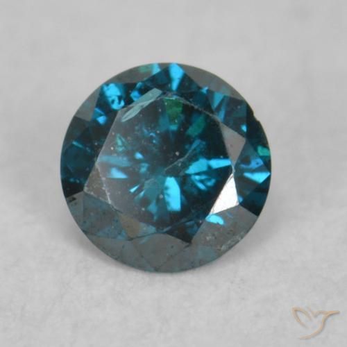0.07 ct Blue Diamond Stone, Natural Diamond in Diamond-Cut Shape for Sale