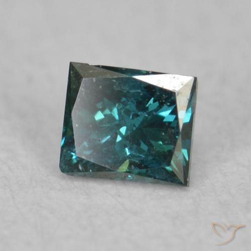 0.05 ct Blue Diamond Stone, Natural Diamond in Princess-Cut Shape for Sale