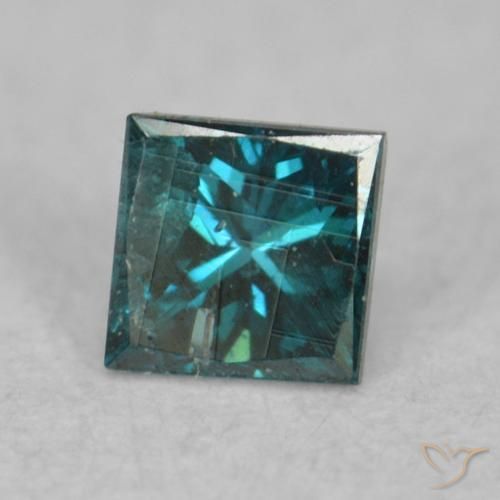0.06 ct Blue Diamond Stone, Natural Diamond in Princess-Cut Shape for Sale