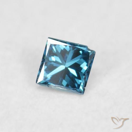 0.02 ct Blue Diamond Stone, Natural Diamond in Princess-Cut Shape for Sale
