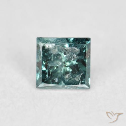 0.07ct Natural Green Diamond, Square, SI