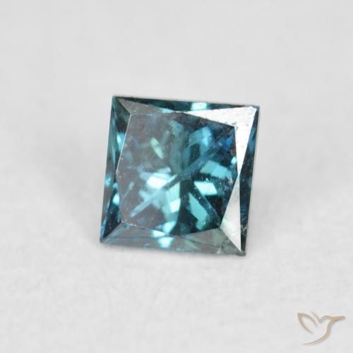 0.08 ct Blue Diamond Stone, Natural Diamond in Princess-Cut Shape for Sale