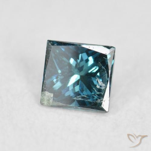 0.09 ct Blue Diamond Stone, Natural Diamond in Princess-Cut Shape for Sale