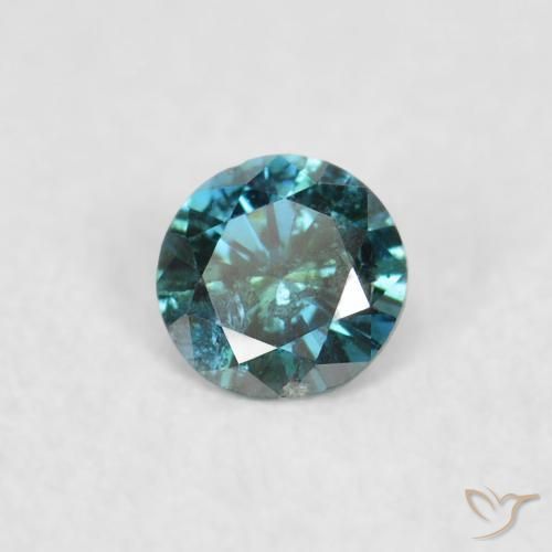 0.05 ct Green Diamond Stone, Natural Diamond in Diamond-Cut Shape for Sale