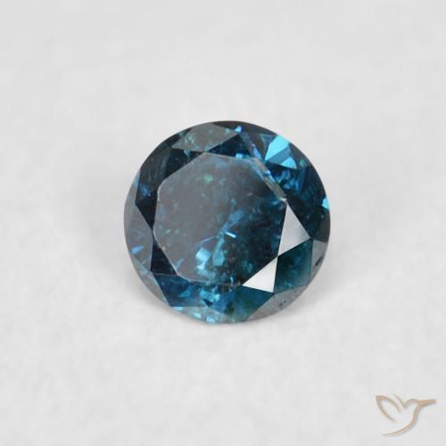 0.04 ct Blue Diamond Stone, Natural Diamond in Diamond-Cut Shape for Sale