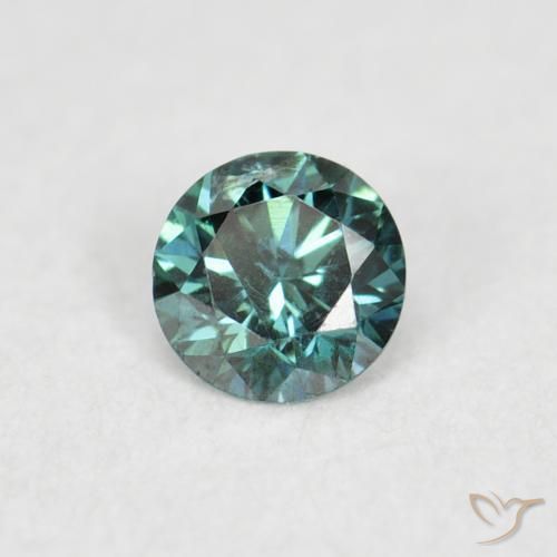 0.05 ct Green Diamond Stone, Natural Diamond in Diamond-Cut Shape for Sale