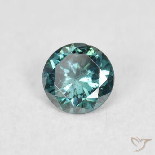 0.05 ct Green Diamond Stone, Natural Diamond in Diamond-Cut Shape for Sale
