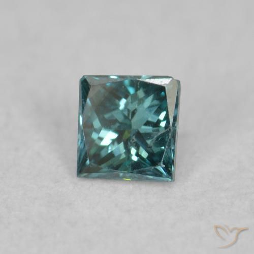 0.05 ct Blue Diamond Stone, Natural Diamond in Princess-Cut Shape for Sale