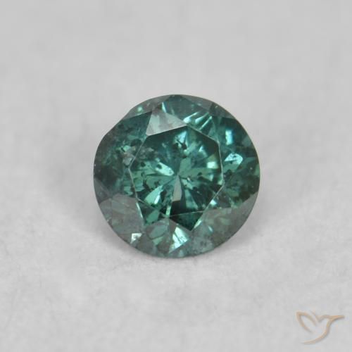 0.07ct Natural Green Diamond, Round, SI