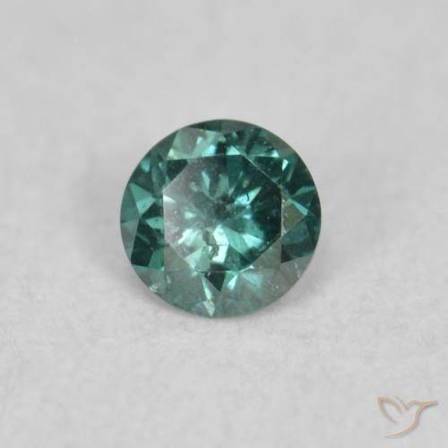 0.05 ct Green Diamond Stone, Natural Diamond in Diamond-Cut Shape for Sale