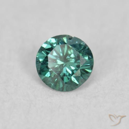 0.05 ct Green Diamond Stone, Natural Diamond in Diamond-Cut Shape for Sale